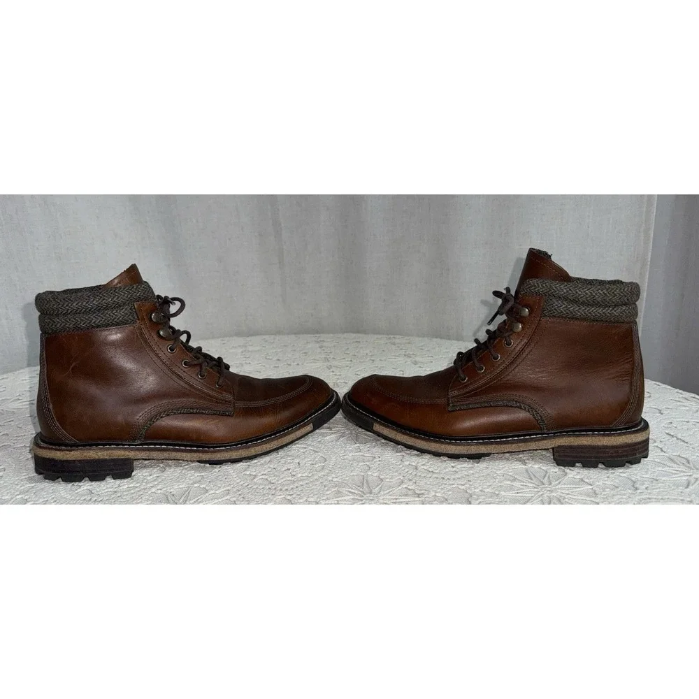 Woolrich WoodWright Men's Sz 8 Brown Leather Wool Lined Boots